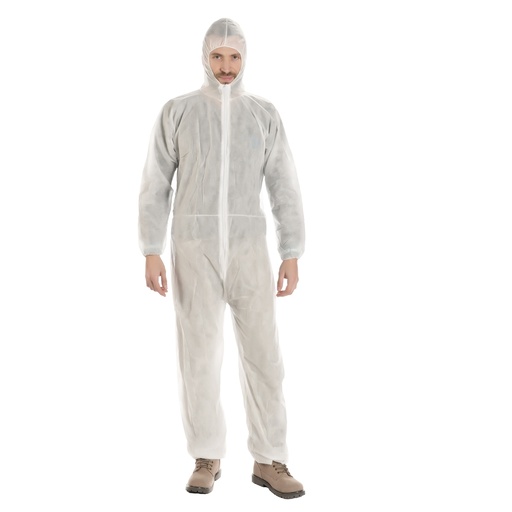 [D101582] Tuta Coverall 40 PLP tg XXL bianco Worker