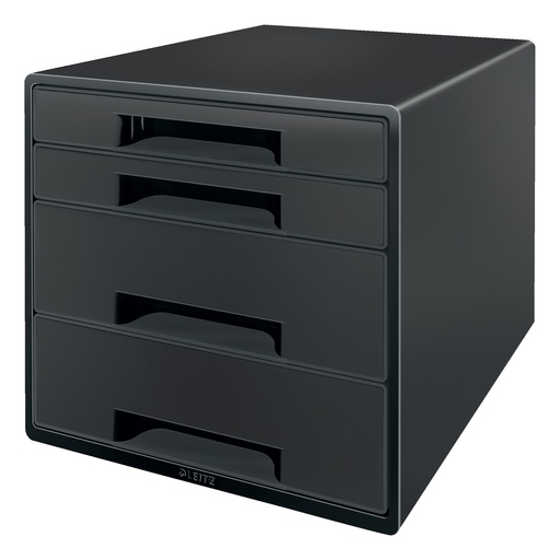 [D101796] Cassettiera a cubo 4 cassetti nera Leitz Recycle