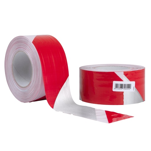 [D101812] Nastro segnaletico SIGNAL 70mm x 100mt bianco/rosso riflettente Geko