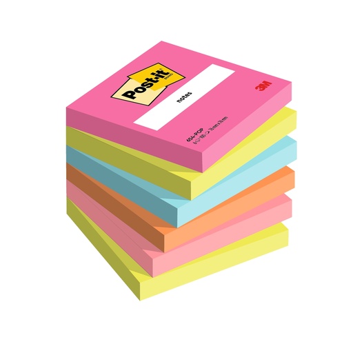 [D101849] Cf. 6pz blocco 100fg. Post-itR Notes 76x76mm 654-POP Popmistic