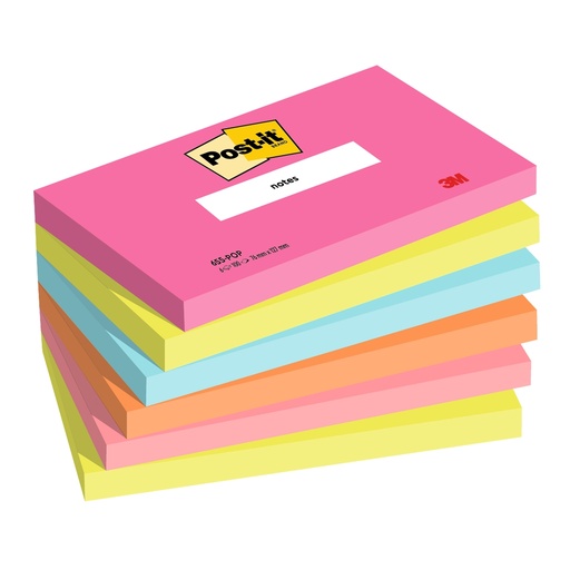 [D101850] Cf. 6pz blocco 100fg. Post-itR Notes 76x127mm 655-POP Popmistic