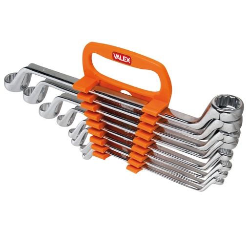 [D101869] 8 Chiavi poligonali doppie curvate CRV Valex