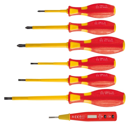 [D101873] 7 Cacciaviti isolati 1000V con cercafase Valex