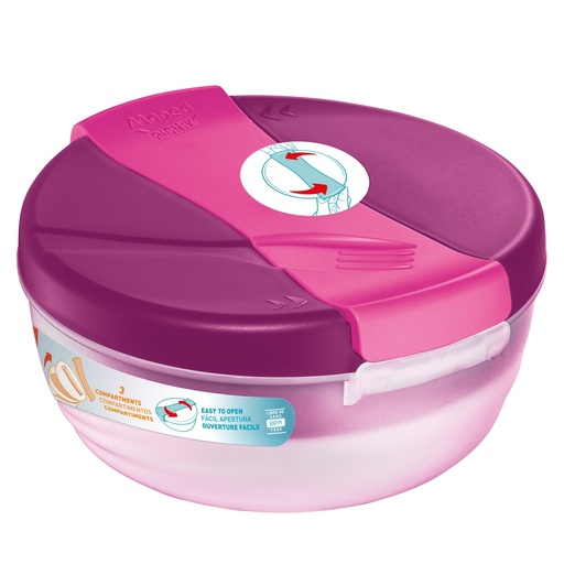 [D101919] Lunch Bowl Origins a 3 scompartimenti 1,4 lt rosa Maped