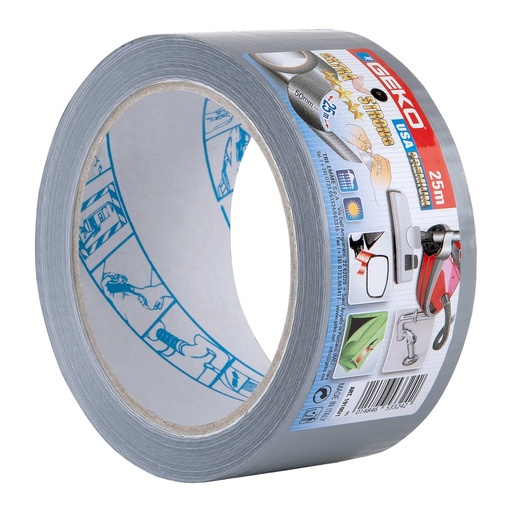 [D101947] Nastro telato americano USA PREMIUM 50mmx25mt argento Geko