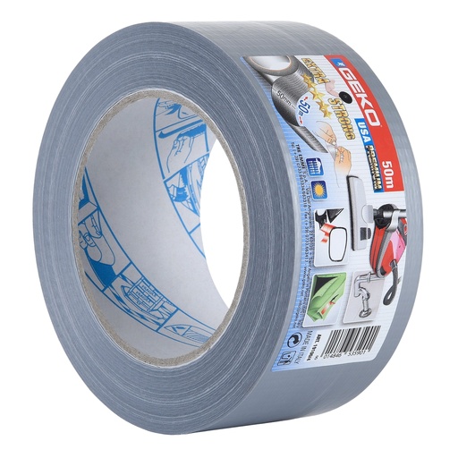 [D101949] Nastro telato americano USA PREMIUM 50mmx50mt argento Geko