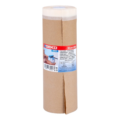 [D101973] Bobinetta nastro adesivo e telo in carta 30cmx20mt Geko