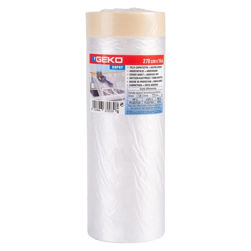 [D101975] Bobinetta nastro adesivo in carta e telo HD 270cmx16mt Geko