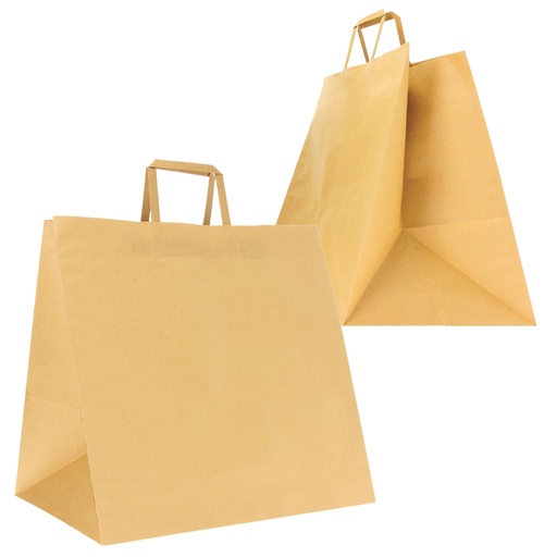 [D101978] Scatola 100 Shoppers carta craft 40x35x35cm Flat Maxi Plus avana