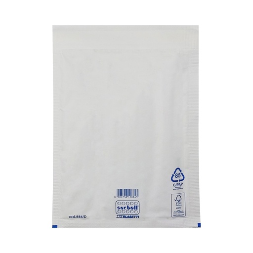 [D101993] 10 Buste imbottite Sacboll in carta bianca D 20X32cm BLASETTI