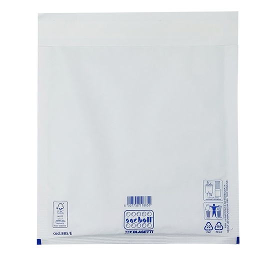 [D101994] 10 Buste imbottite Sacboll in carta bianca E 24X32cm BLASETTI