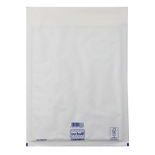 [D101995] 10 Buste imbottite Sacboll in carta bianca FG 25X39cm BLASETTI