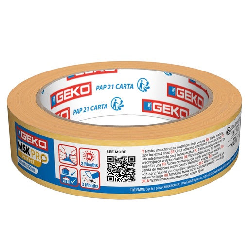 [D102019] Conf 6 Nastri mascheratura profess. in carta washi PRO Perfect 25mmx50m Geko