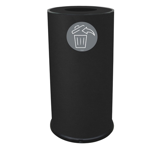 [D102083] Contenitore tondo 1 scomparto 70L in acciaio nero Stilcasa