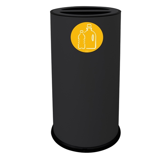 [D102085] Contenitore tondo 2 scomparti 70L in acciaio nero Stilcasa