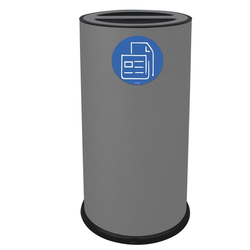 [D102086] Contenitore tondo 2 scomparti 70L in acciaio grigio Stilcasa