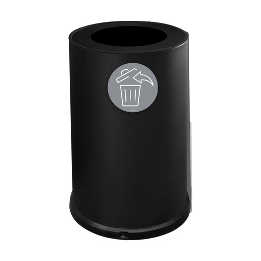[D102089] Contenitore tondo 1 scomparto 100L in acciaio nero Stilcasa