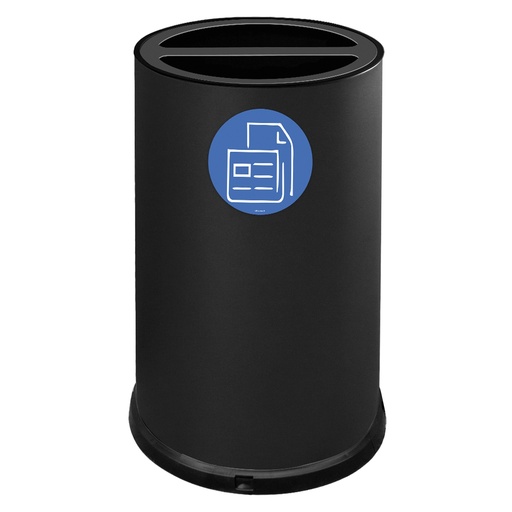 [D102091] Contenitore tondo 2 scomparti 100L in acciaio nero Stilcasa