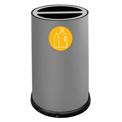 [D102092] Contenitore tondo 2 scomparti 100L in acciaio grigio Stilcasa