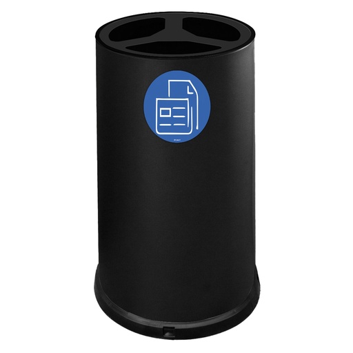 [D102093] Contenitore tondo 3 scomparti 100L in acciaio nero Stilcasa