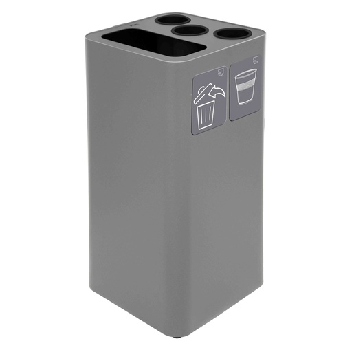 [D102109] Contenitore raccolta differenziata con divisorio bicchieri grigio Stilcasa