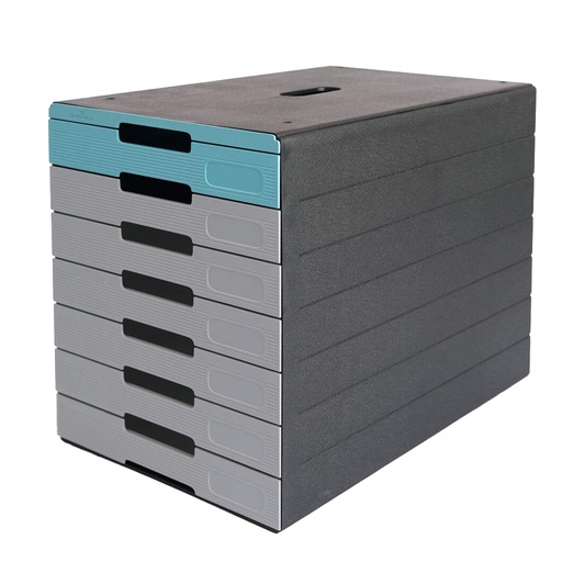 [D102112] Cassettiera 7 cassetti IDEALBOX PRO 7 azzurro Durable