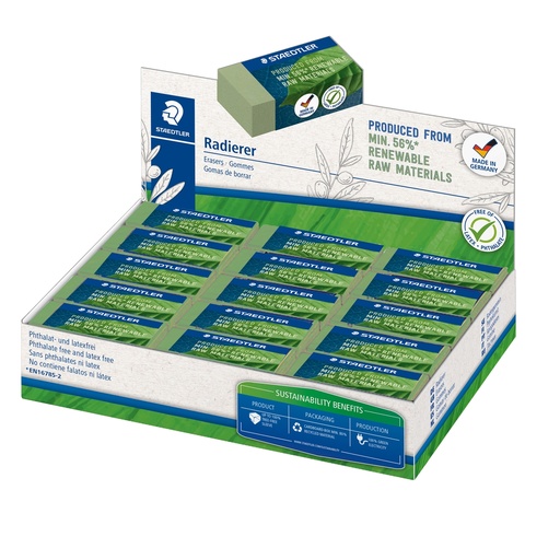 [D102163] Box 30 gomme Eco 526 43x19x13mm per matita Staedtler