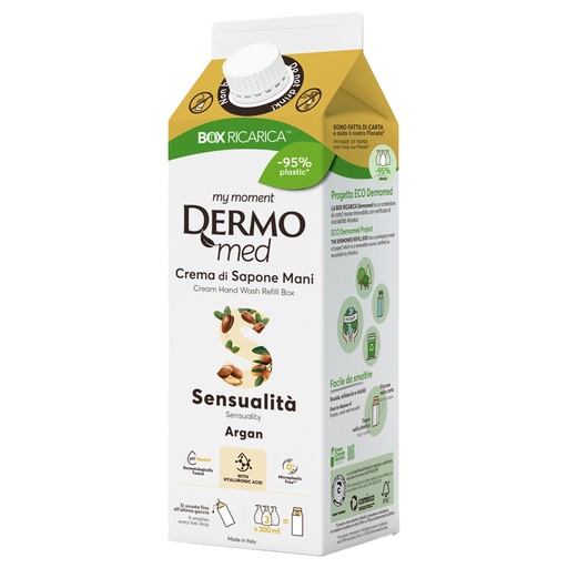 [D102281] Ricarica crema di sapone mani argan 900ml Dermomed