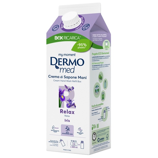 [D102283] Ricarica crema di sapone mani iris 900ml Dermomed