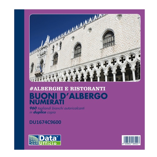 [D102544] Blocco 960 tagliandi bianchi auto ricalcanti numerati (10 tgl.pag)Data Ufficio