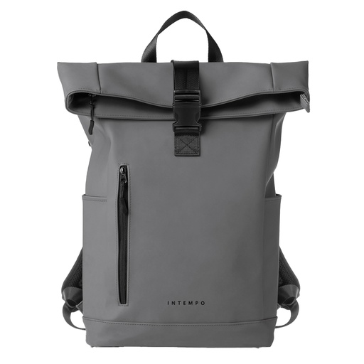 [D102578] Zaino Roll-top Drop gomma antipioggia dim. 30x42x14cm grigio InTempo