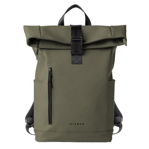 [D102579] Zaino Roll-top Drop gomma antipioggia dim. 30x42x14cm verde InTempo