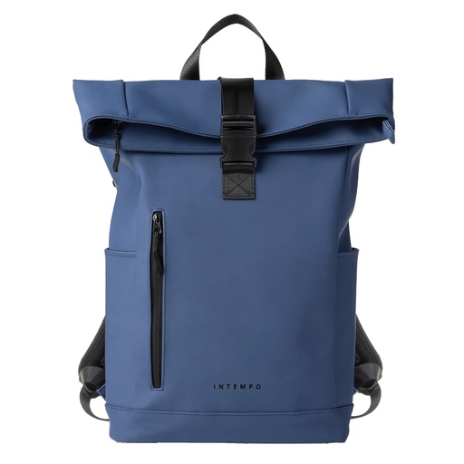[D102580] Zaino Roll-top Drop gomma antipioggia dim. 30x42x14cm blu InTempo