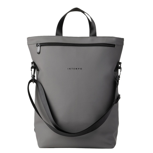 [D102582] Borsa zainabile Drop gomma antipioggia dim. 30x44x14cm grigio InTempo