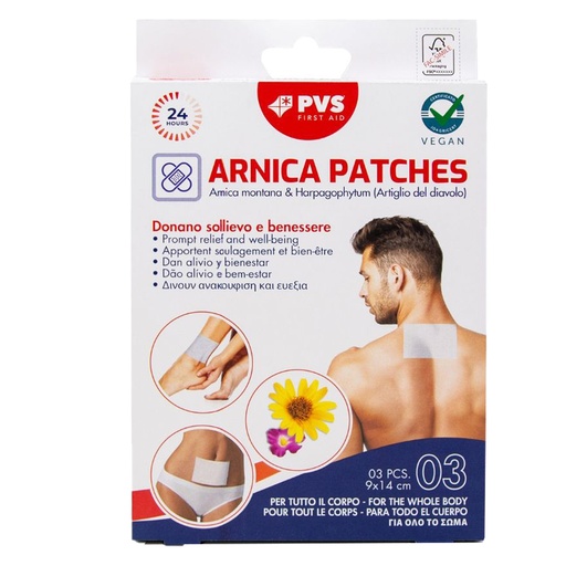 [D102665] Scatola 3 CEROTTI ARNICA 9x14cm PVS