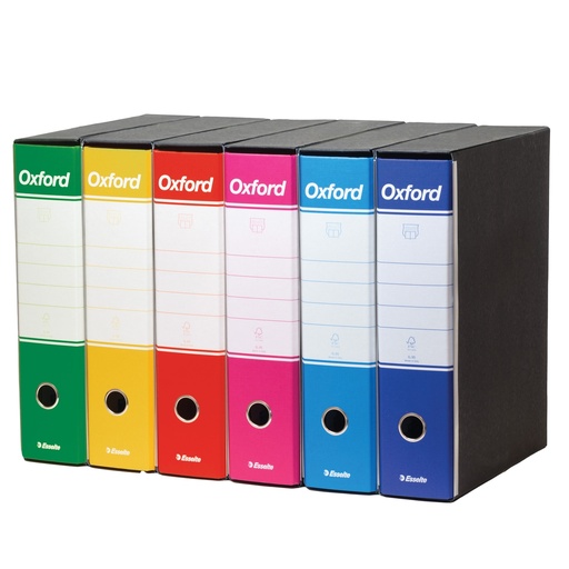 [D102731] Conf 6 Registratori OXFORD G85 color MIX V2 dorso 8 cm f.to protocollo ESSELTE