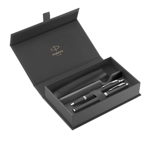 [D102740] Gift Set sfera M + stilografica M IM Black Edition CT Parker