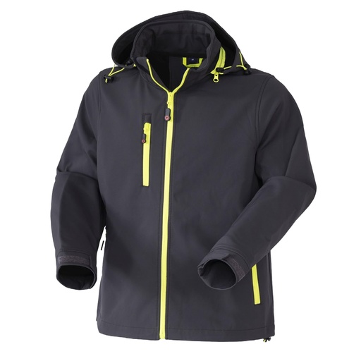 [D102770] Giubbotto Softshell R Boost tg XL antracite/giallo fluo Rossini