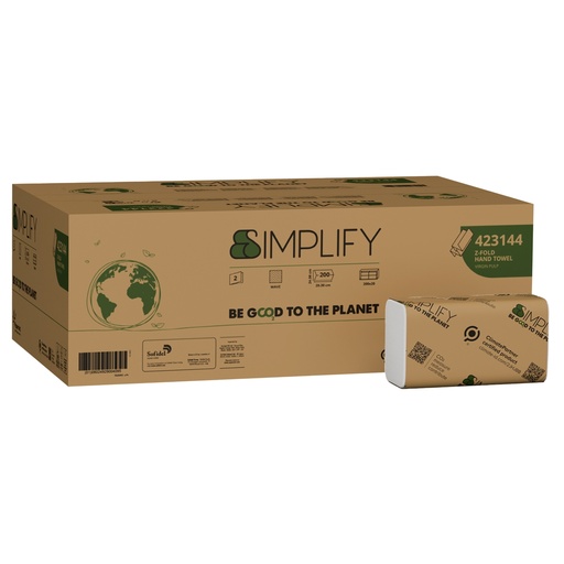 [D102972] Pacco 200 asciugamani piegati a Z H24 x 20,3cm SIMPLIFY Papernet