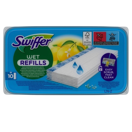 [D103043] Swiffer Wet scatola 10 panni lavapavimenti