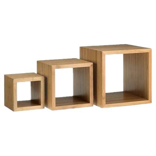 [D103064] Set 3 alzate buffet Cubo misure assortite bamboo Leone