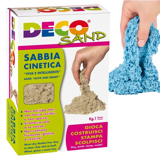 [D103109] Sabbia cinetica Deco Sand 1 kg azzurro  DECO