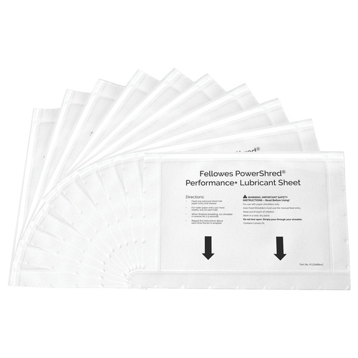 [D103118] Confezione 10 Fogli lubrificanti Performance Fellowes