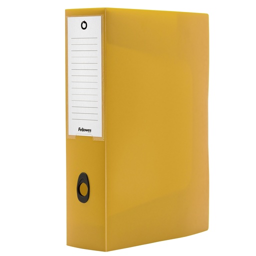 [D103168] Scatola progetto plus HOLOS dorso 8cm in PP giallo sabbia 25x35x8cm Fellowes