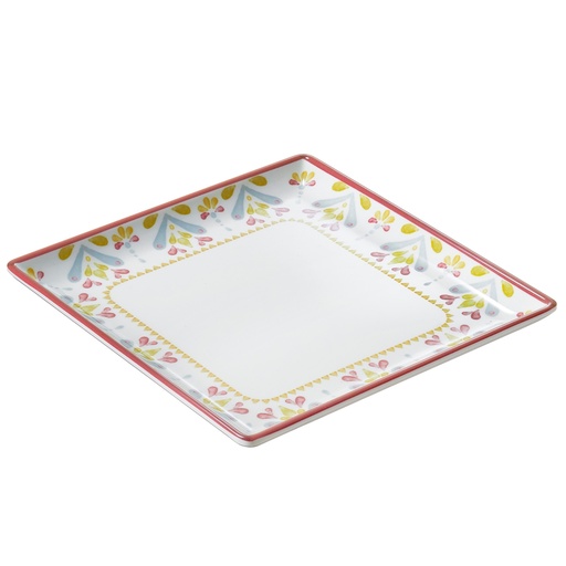 [D103225] Piatto quadrato Linea CorfU' 17x17x2cm melamina Leone