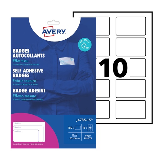 [D103369] Etichette badge in seta acetata  80x50mm (10et/fg) 15fg - inkjet Avery