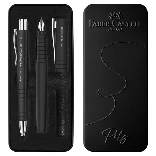 [D103383] Set stilo B Poly Pen + sfera 0,7mm Poly Ball fusto nero Faber Castell