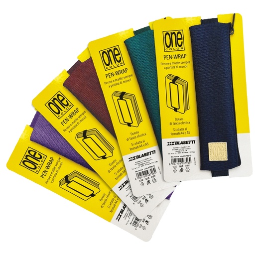 [D103468] Astuccio Pen-Wrap c/elastico dim. 18x5x1cm colori assortiti Blasetti