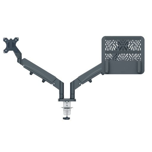 [D103573] Braccio per doppio monitor  laptop salvaspazio grigio scuro Leitz