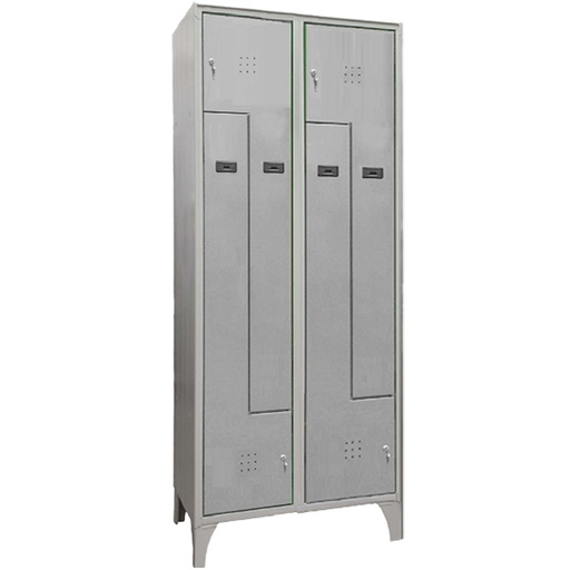 [D103610] Armadio spogliatoio in metallo salvaspazio a 4 ante a L 80x50xH195cm grigio 717/